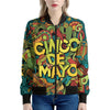 Colorful Cinco de Mayo Print Women's Bomber Jacket