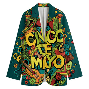 Colorful Cinco de Mayo Print Women's Cotton Blazer