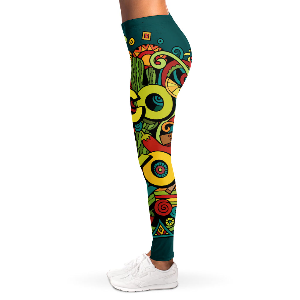 Colorful Cinco de Mayo Print Women's Leggings