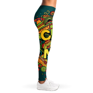 Colorful Cinco de Mayo Print Women's Leggings