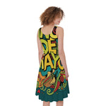 Colorful Cinco de Mayo Print Women's Sleeveless Dress