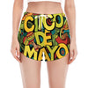 Colorful Cinco de Mayo Print Women's Split Running Shorts