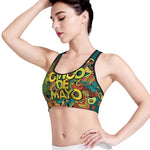 Colorful Cinco de Mayo Print Women's Sports Bra