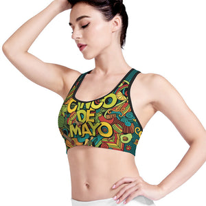 Colorful Cinco de Mayo Print Women's Sports Bra