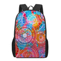 Colorful Circle Mandala Print 17 Inch Backpack