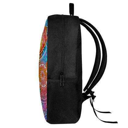 Colorful Circle Mandala Print 17 Inch Backpack
