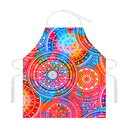Colorful Circle Mandala Print Adjustable Apron