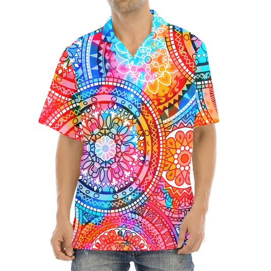 Colorful Circle Mandala Print Aloha Shirt