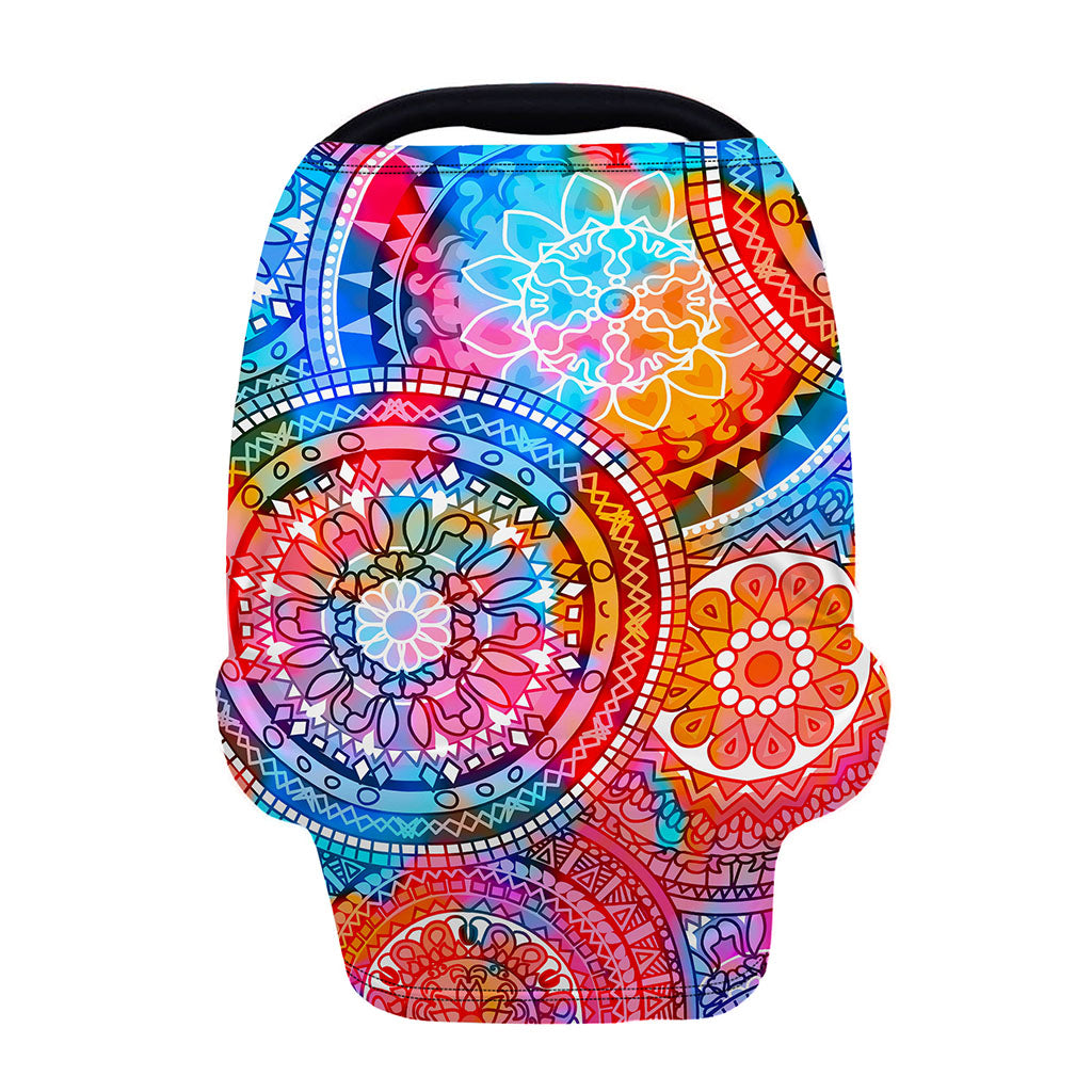 Colorful Circle Mandala Print Baby Seat Cover