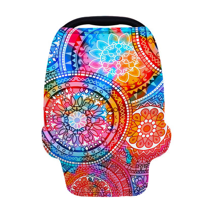 Colorful Circle Mandala Print Baby Seat Cover