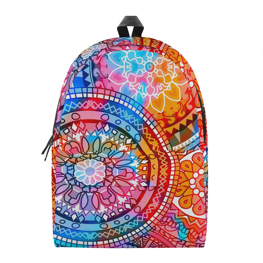 Colorful Circle Mandala Print Backpack