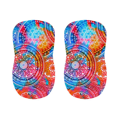 Colorful Circle Mandala Print Bar Stool Covers