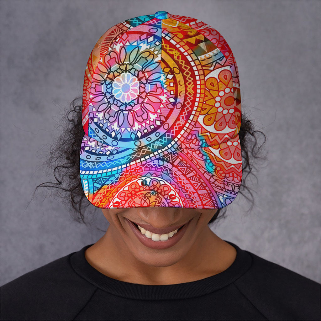 Colorful Circle Mandala Print Baseball Cap