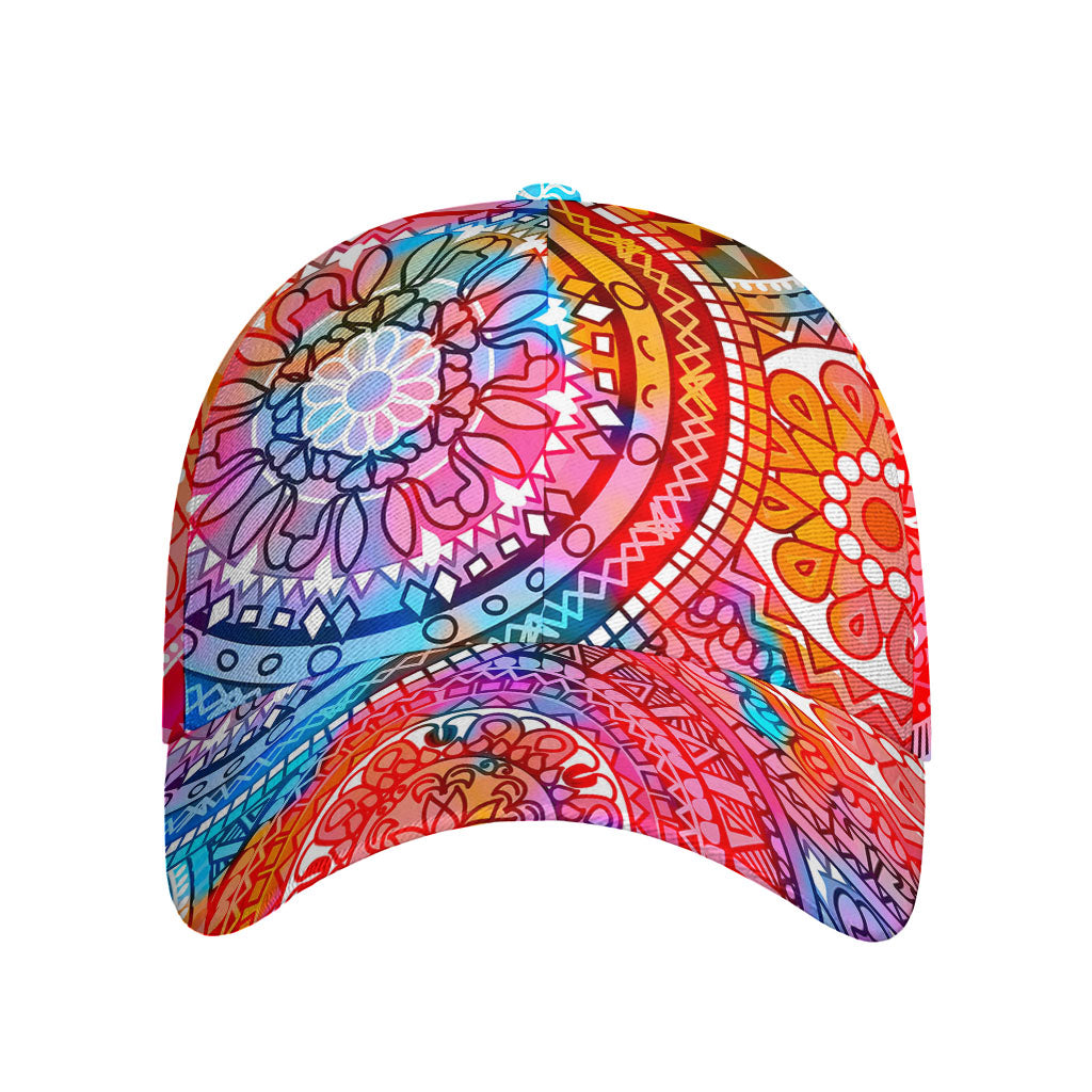 Colorful Circle Mandala Print Baseball Cap