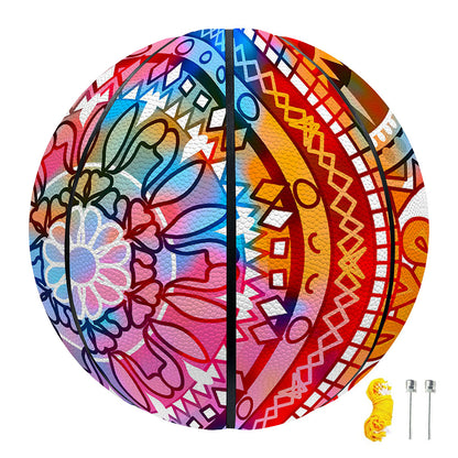 Colorful Circle Mandala Print Basketball