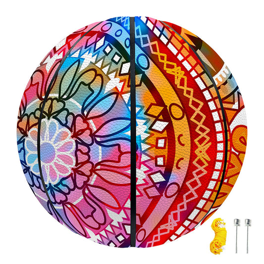 Colorful Circle Mandala Print Basketball