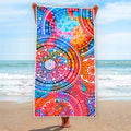Colorful Circle Mandala Print Beach Towel