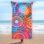 Colorful Circle Mandala Print Beach Towel