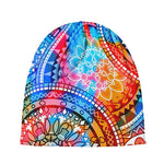 Colorful Circle Mandala Print Beanie