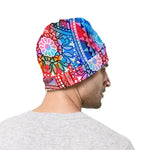 Colorful Circle Mandala Print Beanie