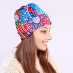 Colorful Circle Mandala Print Beanie