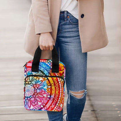 Colorful Circle Mandala Print Bible Tote Bag