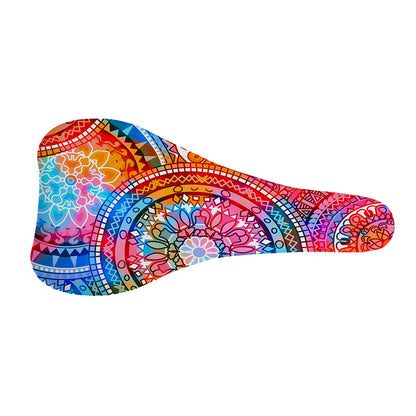 Colorful Circle Mandala Print Bicycle Seat Cover