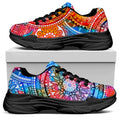Colorful Circle Mandala Print Black Chunky Shoes