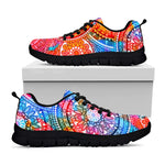 Colorful Circle Mandala Print Black Running Shoes