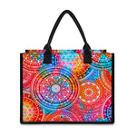 Colorful Circle Mandala Print Canvas Tote Bag