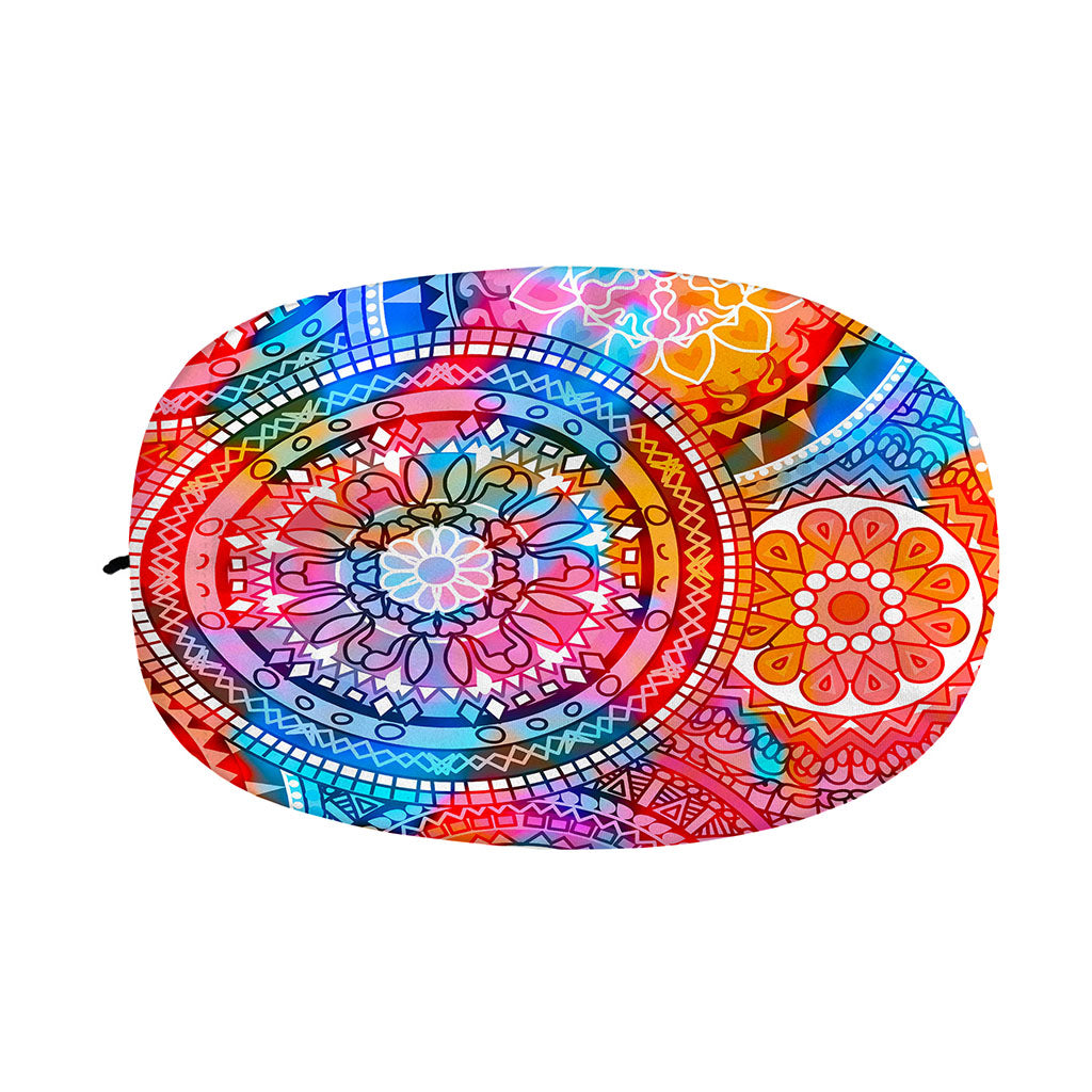 Colorful Circle Mandala Print Car Side Mirror Covers