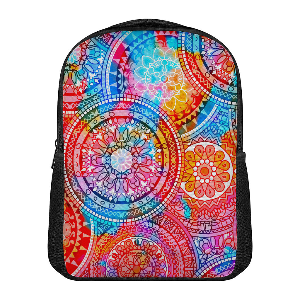 Colorful Circle Mandala Print Casual Backpack