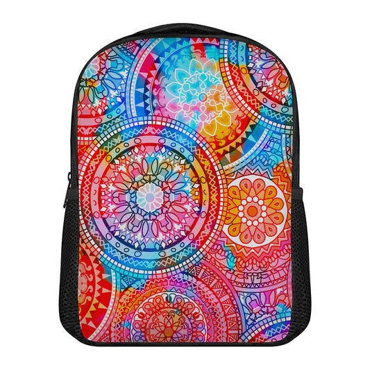 Colorful Circle Mandala Print Casual Backpack
