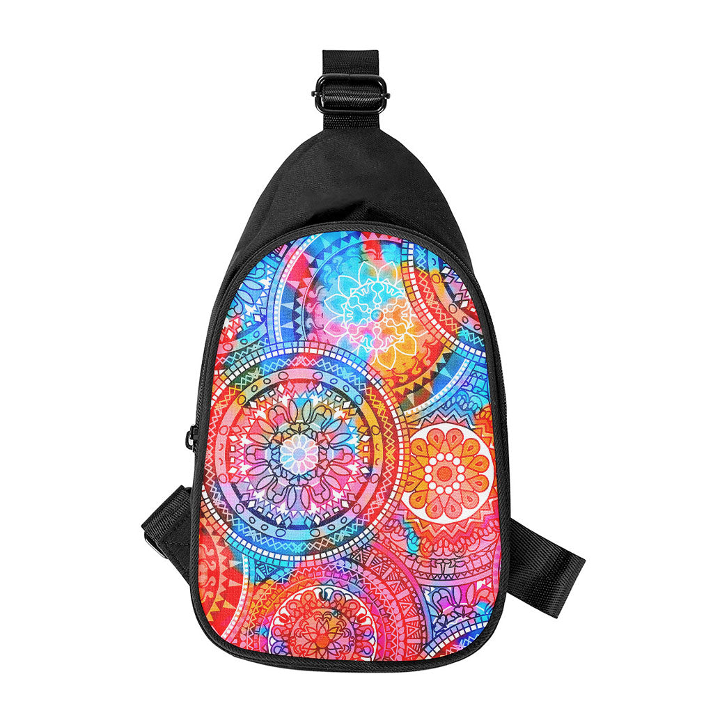 Colorful Circle Mandala Print Chest Bag