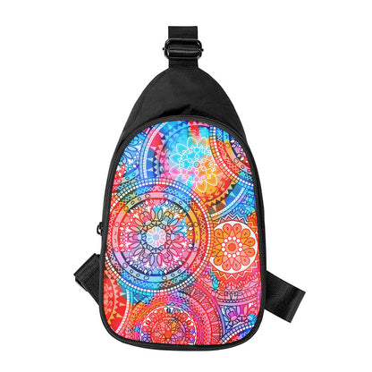 Colorful Circle Mandala Print Chest Bag