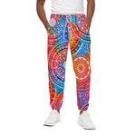 Colorful Circle Mandala Print Cotton Pants
