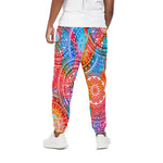 Colorful Circle Mandala Print Cotton Pants