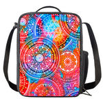 Colorful Circle Mandala Print Crossbody Lunch Bag