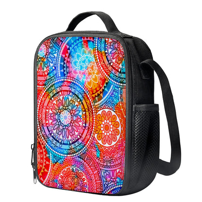 Colorful Circle Mandala Print Crossbody Lunch Bag