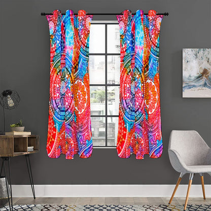 Colorful Circle Mandala Print Curtain