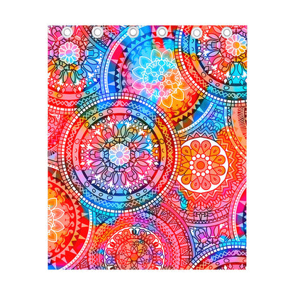 Colorful Circle Mandala Print Curtain