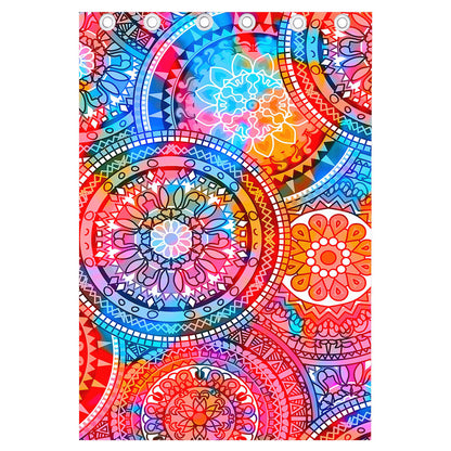 Colorful Circle Mandala Print Curtain