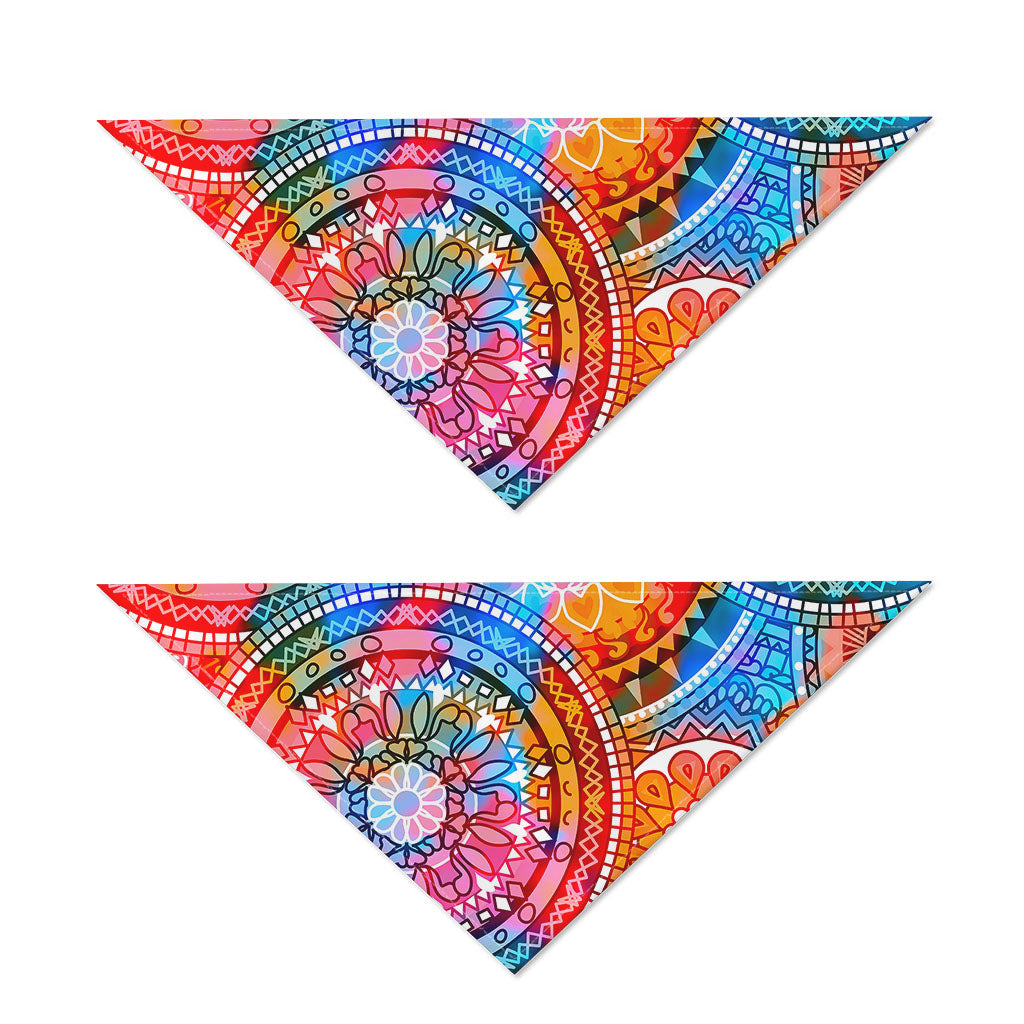 Colorful Circle Mandala Print Dog Bandana
