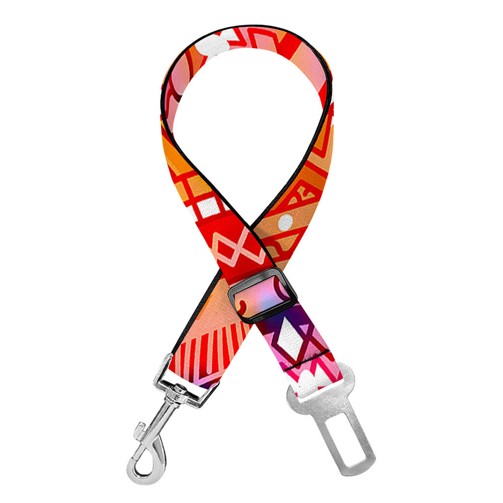Colorful Circle Mandala Print Dog Seat Belt