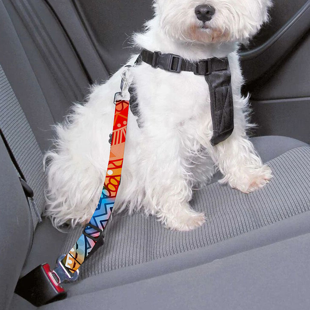 Colorful Circle Mandala Print Dog Seat Belt