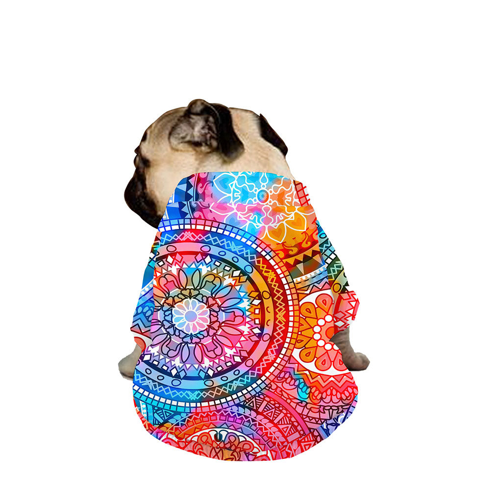 Colorful Circle Mandala Print Dog Zip Up Jacket