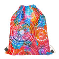 Colorful Circle Mandala Print Drawstring Bag