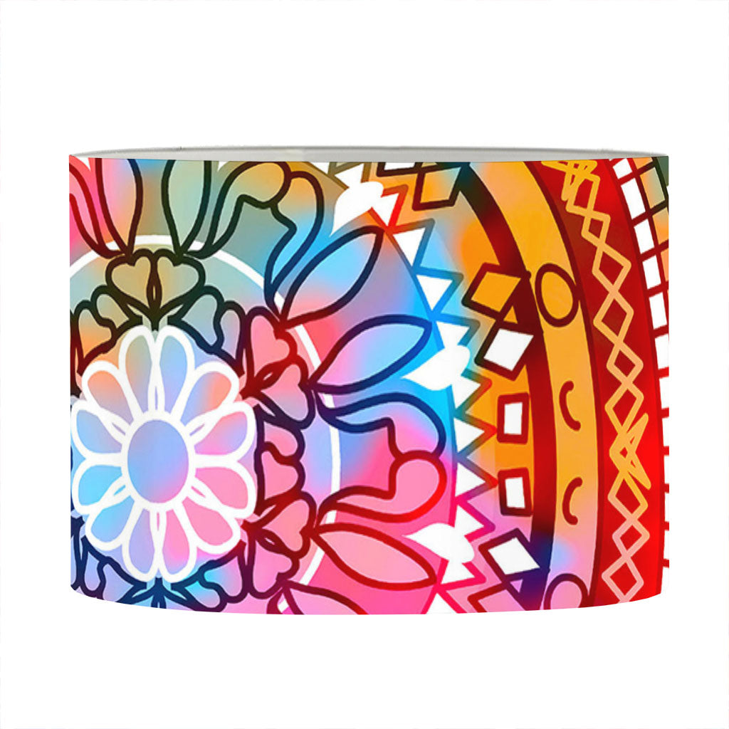 Colorful Circle Mandala Print Drum Lamp Shade