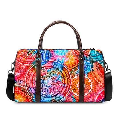 Colorful Circle Mandala Print Duffle Bag
