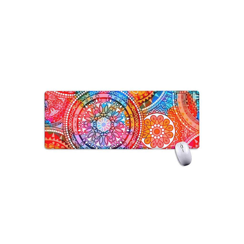 Colorful Circle Mandala Print Extended Mouse Pad